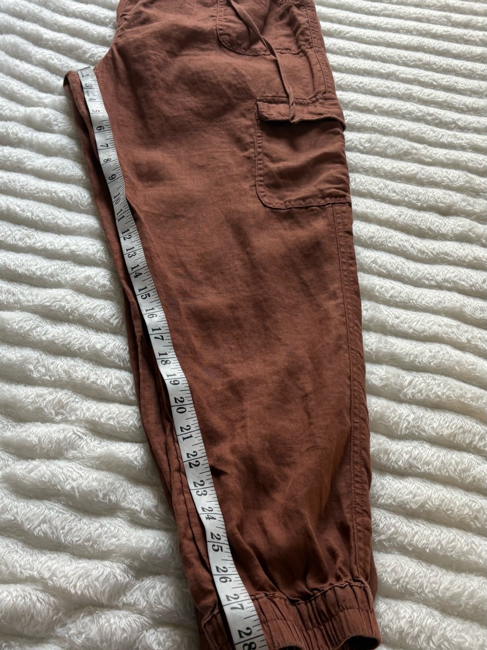Nicole Miller New York 100% Linen Cargo Jogger Pants - Picture 7 of 8